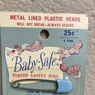 Vintage Baby-safe Diaper Safety Pins 4-pack Blue Lined Heads Item No  46