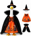 Halloween Porch Goose Outfits For 23  Lawn Geese Statue Pumpkin Witch Hat Decor 