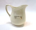 Vintage Tudor Red Rose Usa White Pottery Pitcher Cando Nd Mobil Oil Ford Motors