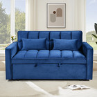Modern Velvet Loveseat Futon Sofa Couch Pullout Bed  Small Love Seat Lounge Sofa