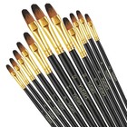 12pcs Artist Paint Brushes Set Professional Brush Wooden Oil Acrylic Watercolour
