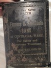 Farmers   Merchants Bank Vintage Promotional Tin Coin Bank Centralia  Wash 
