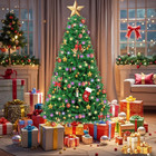 Christmas Tree  7 Ft Artificial Christmas Tree  Xmas Pine Tree With Solid Fol   