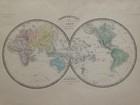 World Map By Brue 1860 19e Century Large Antique Engraved Map 