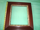 14x16  Victorian Spatter  Carved Grooves  Walnut Wood Frame Antique Eastlake