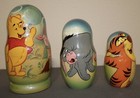 Vintage Russian Abramtsevo Winnie The Pooh 7-piece Matryoshka Nesting Dolls Set