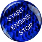 Compatible With Carbon Fiber Engine Start Stop Button Cover Sticker Start Blue