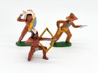 Barclay Manoil Vintage Lead Figures Lot - 2 Indians And 1 Cowboy