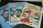 Sp73  Lot Of 3 Stained Glass Pattern Books  Flowers  Vogt  Stein  Roberts