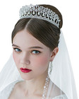 Princess Diana Tiara For Women  Silver Pearl Wedding Crown For Bride  Rhinestone