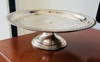 Vintage Cake Stand Leonard Silver Pedestal Plate    