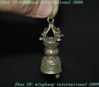 Tibetan Buddhism Bronze Dorje Vajra Phurpa Bell Chung Statue Amulet Pendant