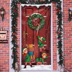 Christmas Door Cover Fabric Elf Christmas Door Decorations For Front Door Elves