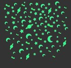 Pcs Fluorescent Stickers  Mixed Small Glowing At Night Star  Moon And 109
