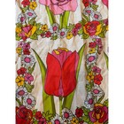 Vintage 60s 70s Psychedelic Groovy Floral Curtain Panel Flower Power Pink Tulips