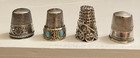 Lot Of 4 Vintage Antique Sterling Silver Ornate Thimbles 13 2g Taxco Turquoise