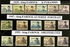 Stamps-egypt -1939 1947-1953-farouk Portraits-a-3 Complete Sets-scott