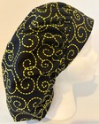 Yellow   Black Print Size Large Medical Bouffant Scrub Cap Surgery Hat