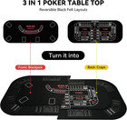 3 In 1 Poker Table Top  Texas Hold em Poker Card Tabletop Layout With Reversible