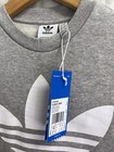 New Adidas Kids Youth Size S Fleece Sweatshirt Grey white Trefoil Logo
