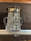 Vintage Mauser Sterling Silver   Cut Glass Tyg Spooner  Sunburst Hatch Abp Beaut