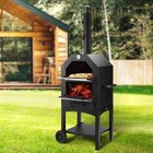 Outdoor Pizza Oven  Wood Fired Portable Pizza Maker With Wheels   Stone