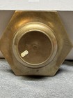 Vintage Brass Hexagon Ashtray 5    Rose Floral Motif - Korea - Excellent Condition