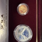 1988 Olympic 2-coin Proof Set  5 Gold   Silver  1 Dollar  Us Mint Box Ogp   Coa