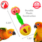 Bonka Bird Toys 3161 Pk6 Birdie Barbell Rattle Foot Talon Parrot Cage Toy Pet