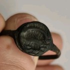 Rare   Wearable Ancient Roman Bronze Ring With Sea Creatures 100-300 Ad