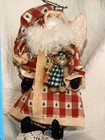 Pattern Primitive Country Santa Claus Doll W  Angel Wings New Tess Rare