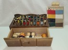 Vintage Wooden Thread Box With Drawer 50 Display Pegs Thread Bondex Tape