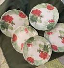 5 Vintage Melamine Gardenia Side Bread Plates Scalloped Edges