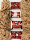 Lot Of 4 Vtg Aunt Lydia s Heavy Rug Yarn 405 - Beige 70 Yard Skeins Polyester