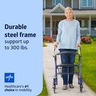 Medline Steel Rollator Walker With Seat  Blue  300 Lb  Weight Capacity  8   