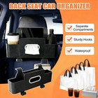 Car Backseat Organizer With Cup Holders Hooks 3-in-1 Car Storage Box Tissue Box