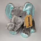 Aurora Destination Nation Elephant Plush Gray Mint Green Stuffed Animal Soft Toy