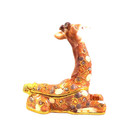 Sweet Giraffe Pewter Bejeweled Hinged Miniature Trinket Box Kingspoint 