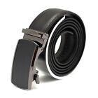 Men s Belt Leather Ratchet Belts Automatic Buckle 1 37inch Width
