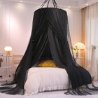 Vethin Princess Round Dome Canopy Bed Curtain Mosquito Net Dome-double Black