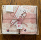 Imabari Towel Gift Set Sakura Cherry Blossom 2 Washcloths Made In Japan Wood Box