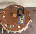 1993 Longaberger Dresden Tour Basket Withleather Handles   K s  Lanam Sewing Lid