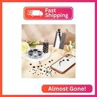 Ph Pandahall Black Flat Backed Pearls  690pcs Half Round Pearl Beads 6 Sizes Pea