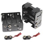 2 Pack 8 X Aa Battery Holder Case 12v Plastic Metal Black For Led Diy Project