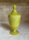 Uranium Glass Vintage Cambridge No  95 Candy Jar  1 Pound  In Primrose Yellow 