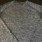Under Armour Heat Gear Compression Shirt Mens L Gray Long Sleeve