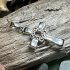 New Solid Sterling Silver Celtic Cross Necklace Irish Ireland Scottish 925