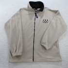 Vintage Team Usa Olympic Committee Fleece Jacket Full Zip Beige Xl Embroidered