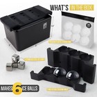 Lifebox 6 Ice Ball Maker Mold - Sphere Makes 6 Crystal Clear Balls Whiskey Cubes
