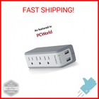 Belkin Wall Mount Surge Protector - 3 Ac Multi Outlets   2 Usb Ports - Flat Rota